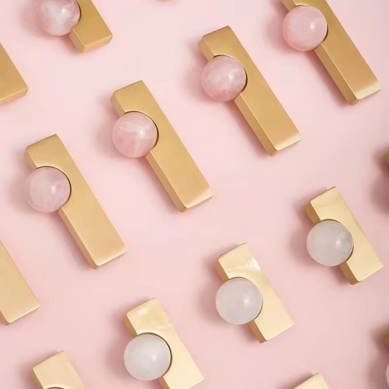 Furniture Hardware Drop Pulls - Boule de cristal blanche + poignées